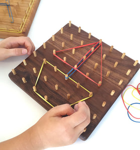 Natural wood geoboard