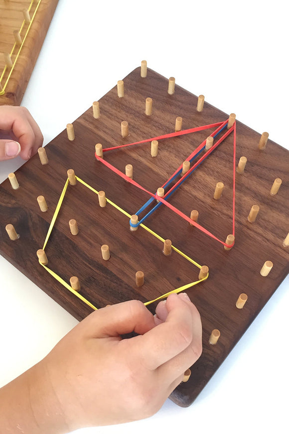Natural wood geoboard
