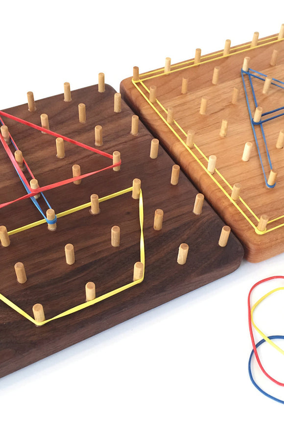 Natural wood geoboard