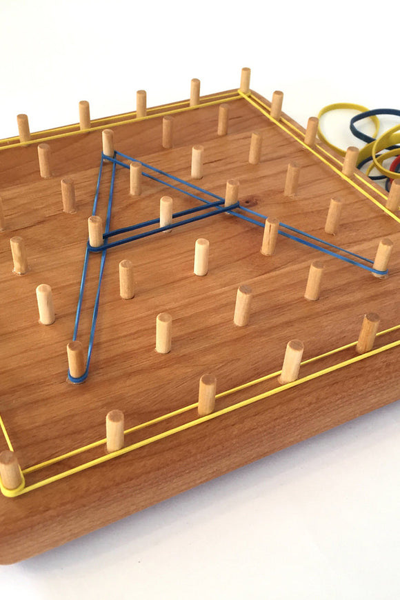 Natural wood geoboard