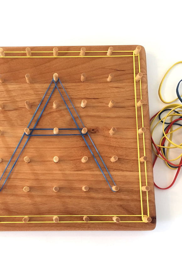 Natural wood geoboard