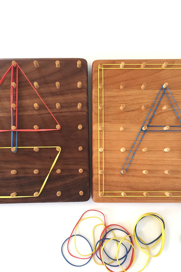Natural wood geoboard