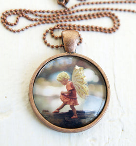 Fairy necklace children flower fairy