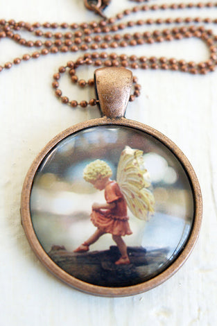 Fairy necklace children flower fairy