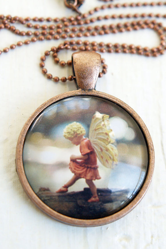 Fairy necklace children flower fairy