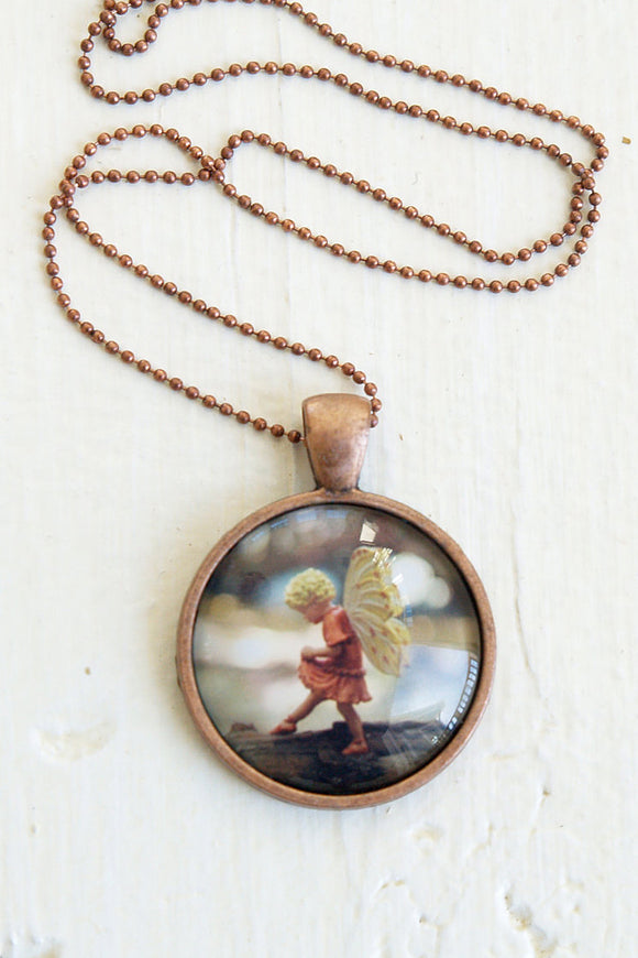 Fairy necklace children flower fairy