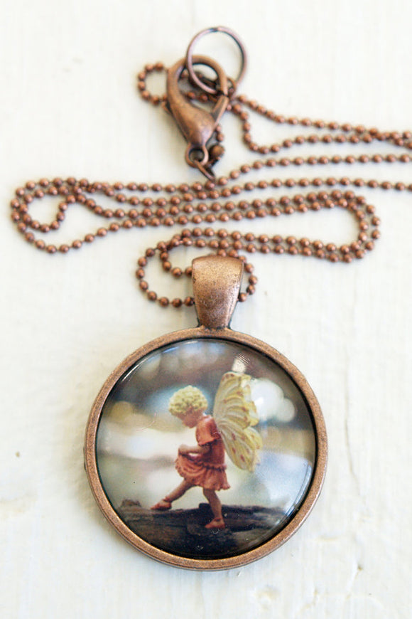 Fairy necklace children flower fairy
