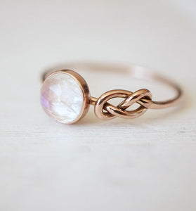 Infinity knot ring engagement ring