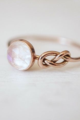 Infinity knot ring engagement ring