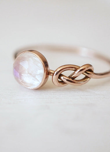 Infinity knot ring engagement ring