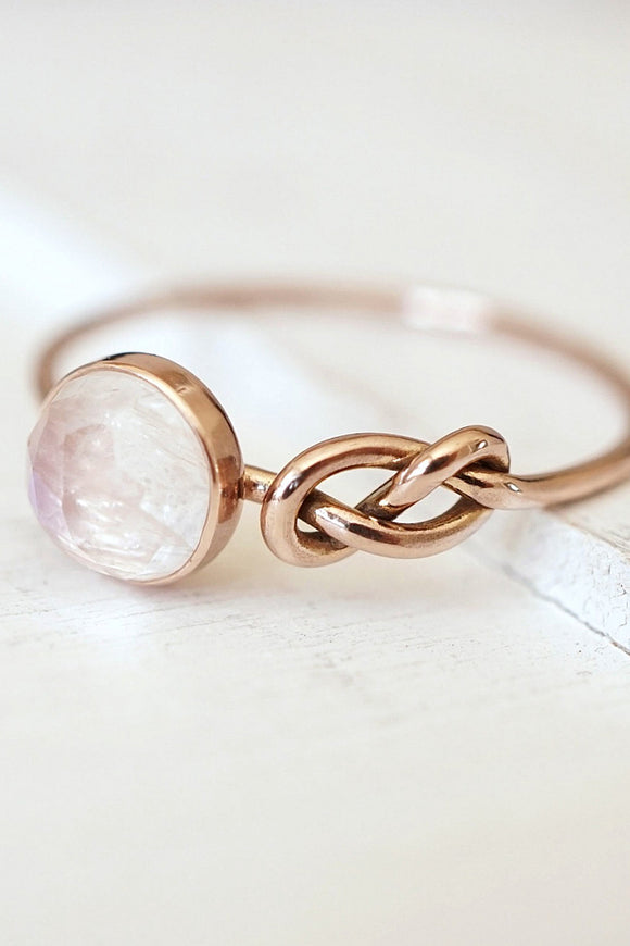 Infinity knot ring engagement ring