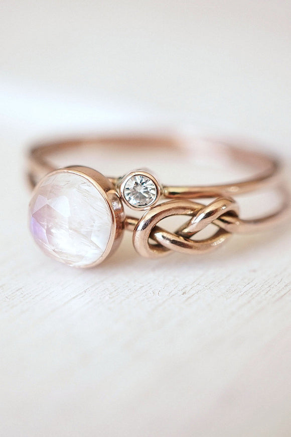 Infinity knot ring engagement ring