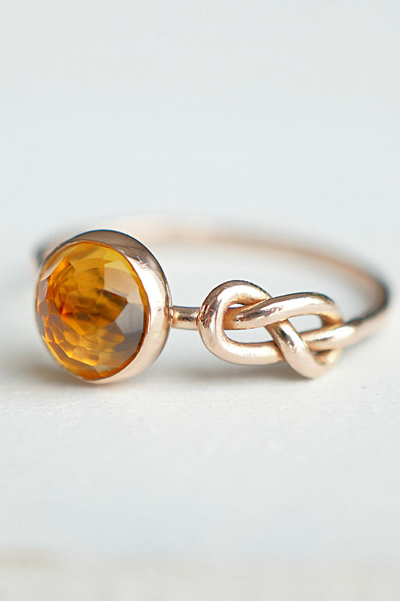 Infinity knot ring engagement ring