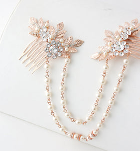 Hair chain wedding pearl