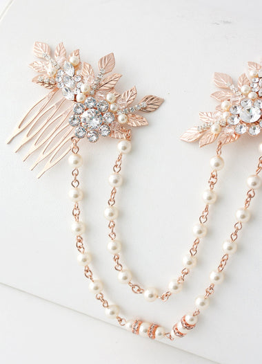 Hair chain wedding pearl