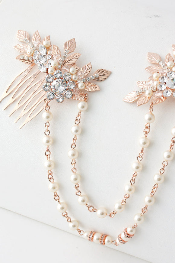 Hair chain wedding pearl