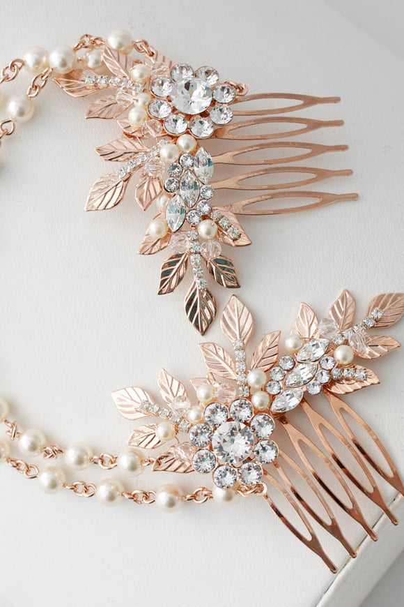 Hair chain wedding pearl