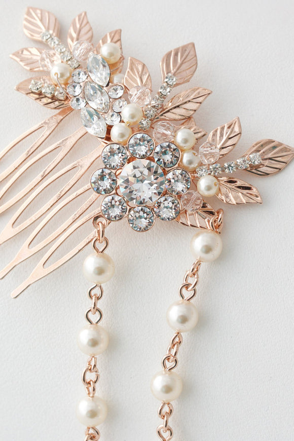 Hair chain wedding pearl