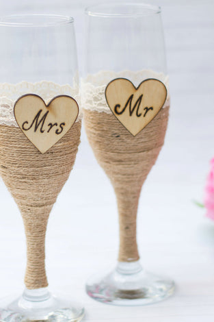Wedding glasses champagne flutes