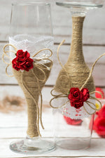 Wedding glasses champagne flutes